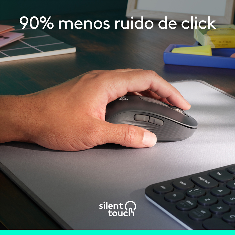 Mouse Logitech Signature M650 LARGE IZQUIERDO Wireless BT Negro - Imagen 3