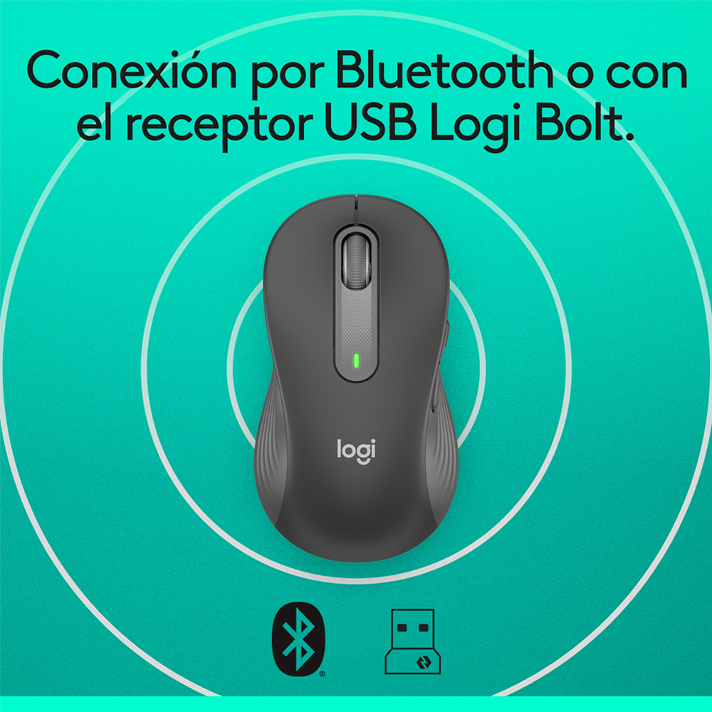 Mouse Logitech Signature M650 LARGE IZQUIERDO Wireless BT Negro - Imagen 4