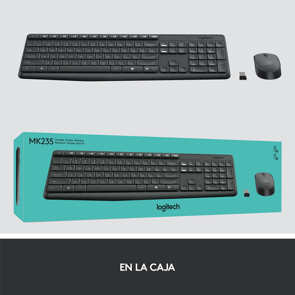 Teclado + Mouse Logitech MK235 Wireless - Imagen 7