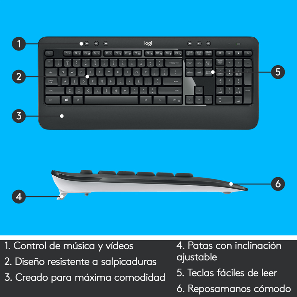 Teclado + Mouse Logitech MK540 Advance Wireless - Imagen 6