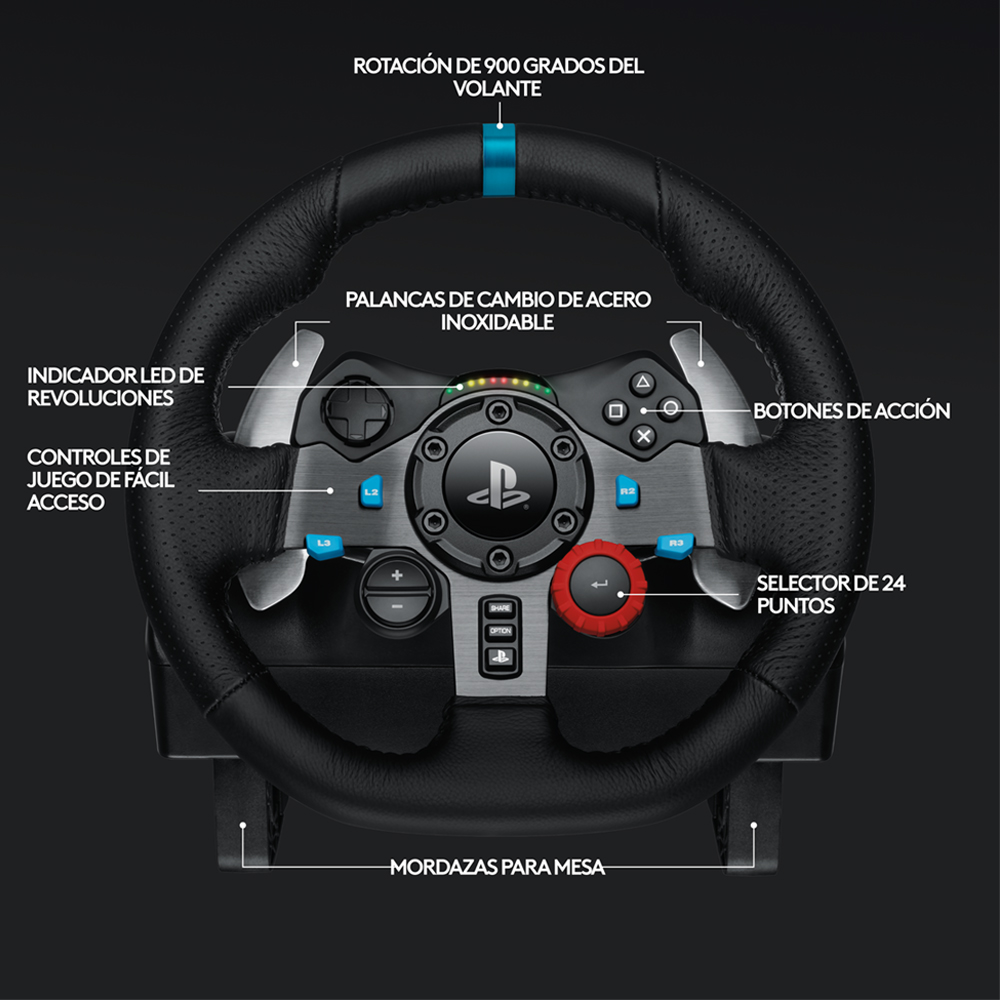 Timón con Pedales Logitech G29 para PS5/PS4/PC - Imagen 5