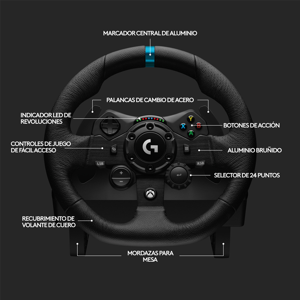 Timón con Pedales Logitech G923 para Xbox Series/Xbox/Pc - Imagen 6